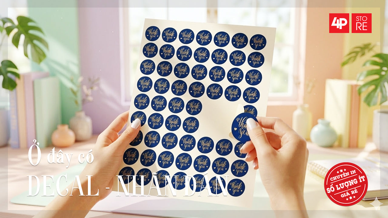 DECAL GIẤY, CÁN MÀNG MỜ, CẮT ĐỨT NỬA