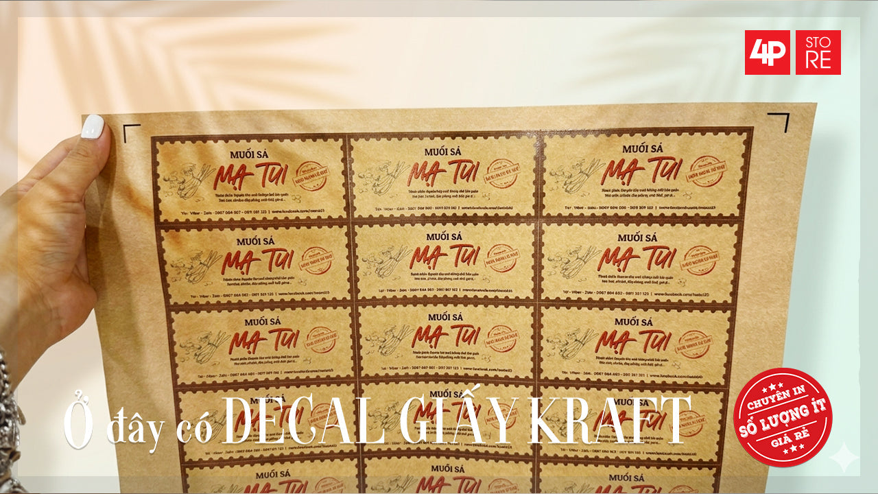 DECAL KRAFT NÂU IN 4 MÀU