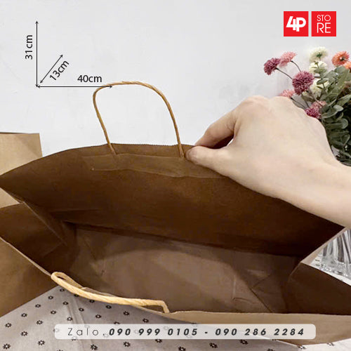 10 TÚI KRAFT 120GSM 40X31X13CM NGANG CAO HÔNG