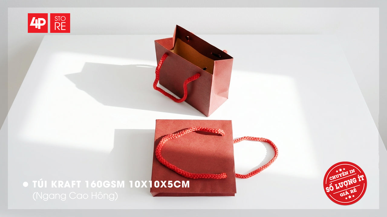 10 TÚI KRAFT ĐỎ 10X10X5CM - QUÀ TẶNG NGÀY KỶ NIỆM