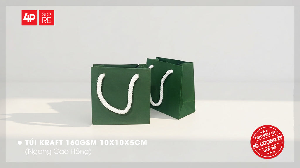 10 TÚI KRAFT XANH LÁ 10X10X5CM - QUÀ TẶNG NGÀY KỶ NIỆM