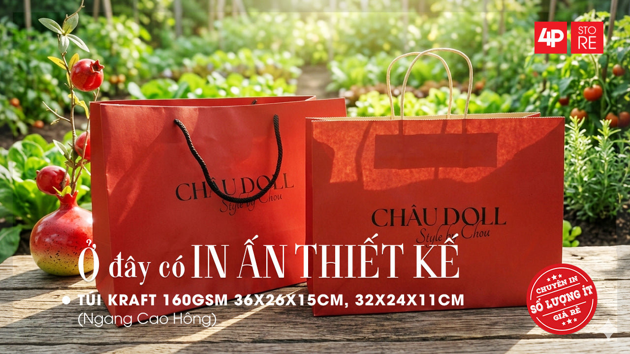 TÚI KRAFT CÓ SẴN, IN 1 MÀU ĐƠN GIẢN