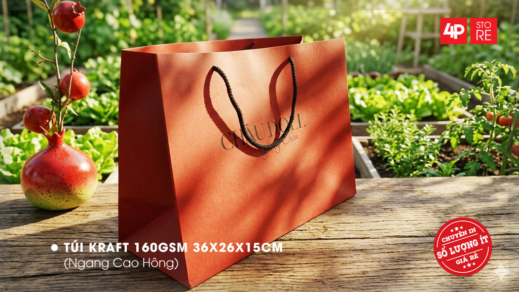 TÚI KRAFT CÓ SẴN, IN 1 MÀU ĐƠN GIẢN