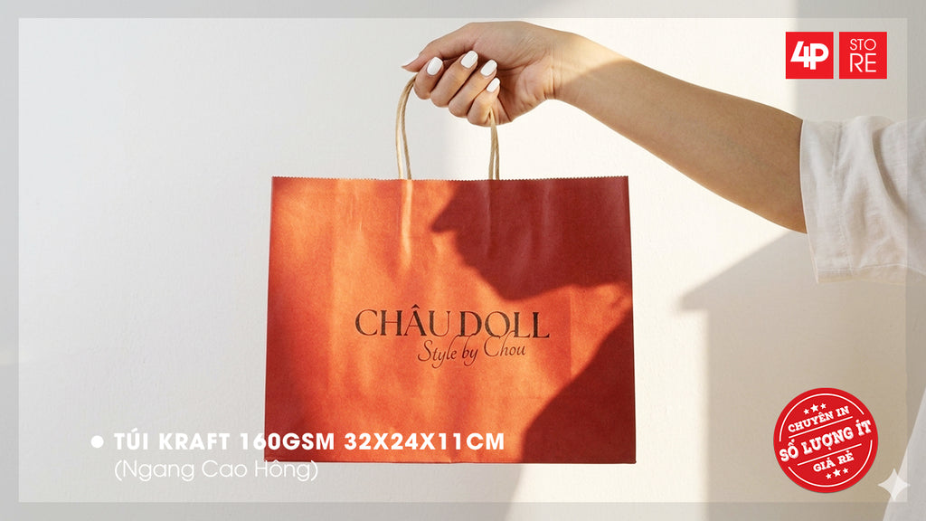 TÚI KRAFT CÓ SẴN, IN 1 MÀU ĐƠN GIẢN