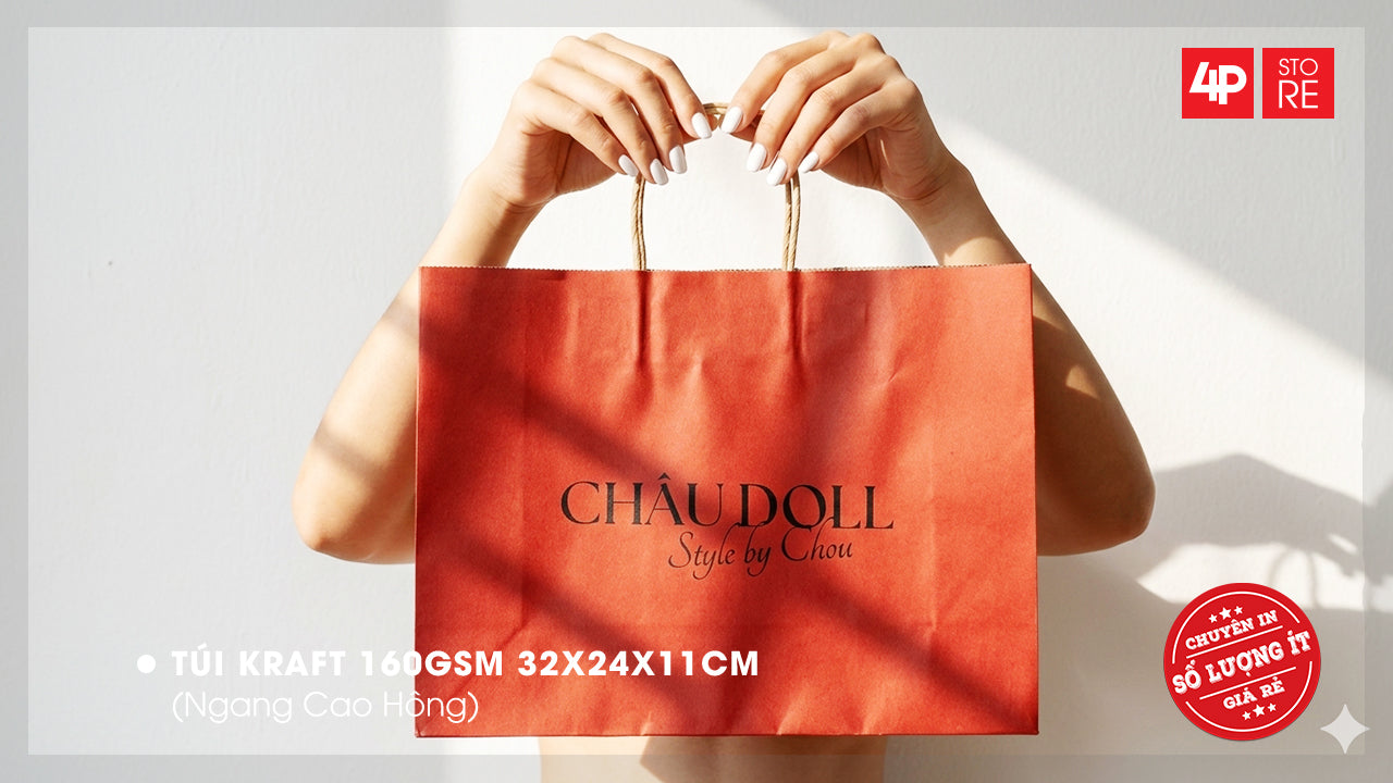 TÚI KRAFT CÓ SẴN, IN 1 MÀU ĐƠN GIẢN