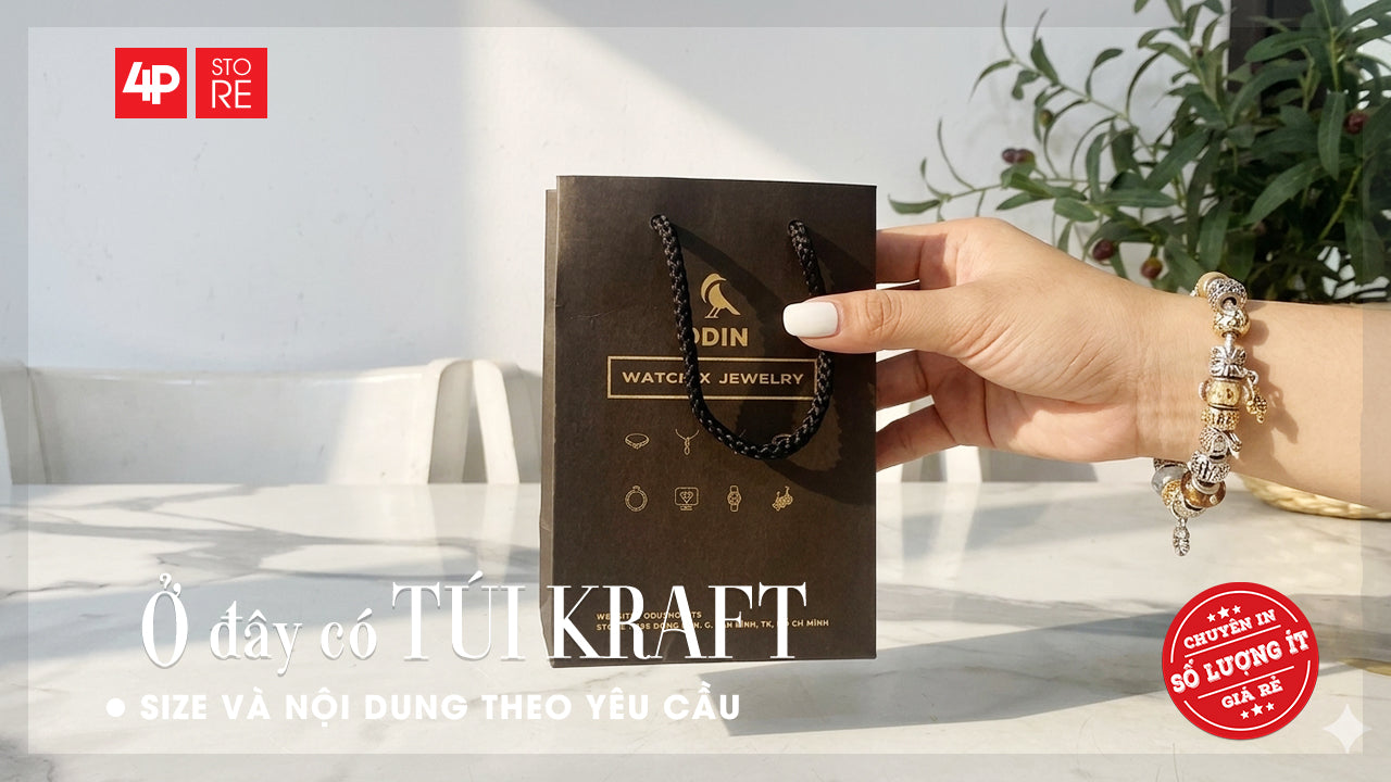 TÚI KRAFT ĐEN 120GSM IN OFFSET 1 MÀU ĐEN