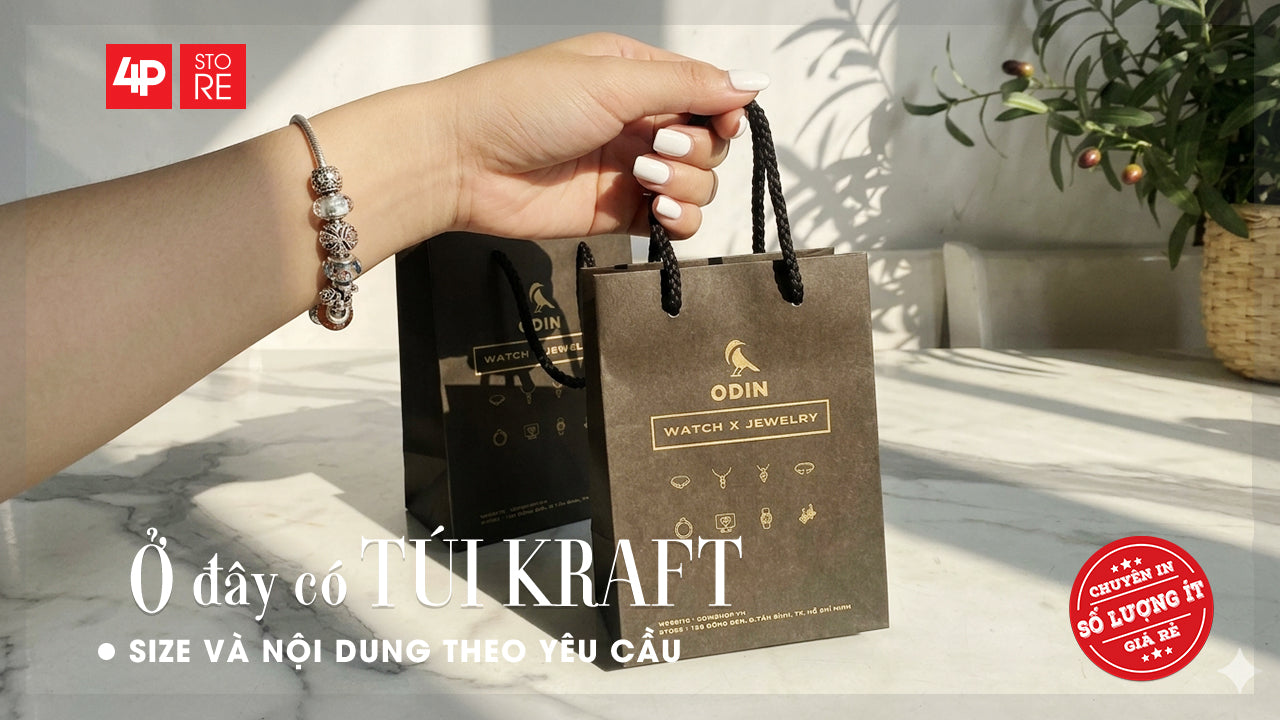 TÚI KRAFT ĐEN 120GSM IN OFFSET 1 MÀU ĐEN