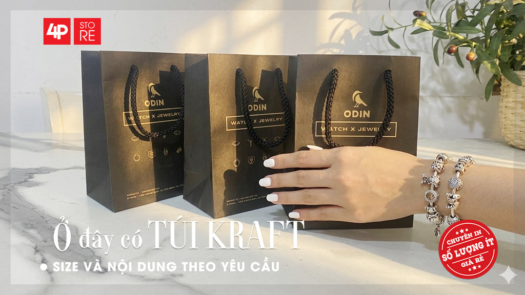 TÚI KRAFT ĐEN 120GSM IN OFFSET 1 MÀU ĐEN