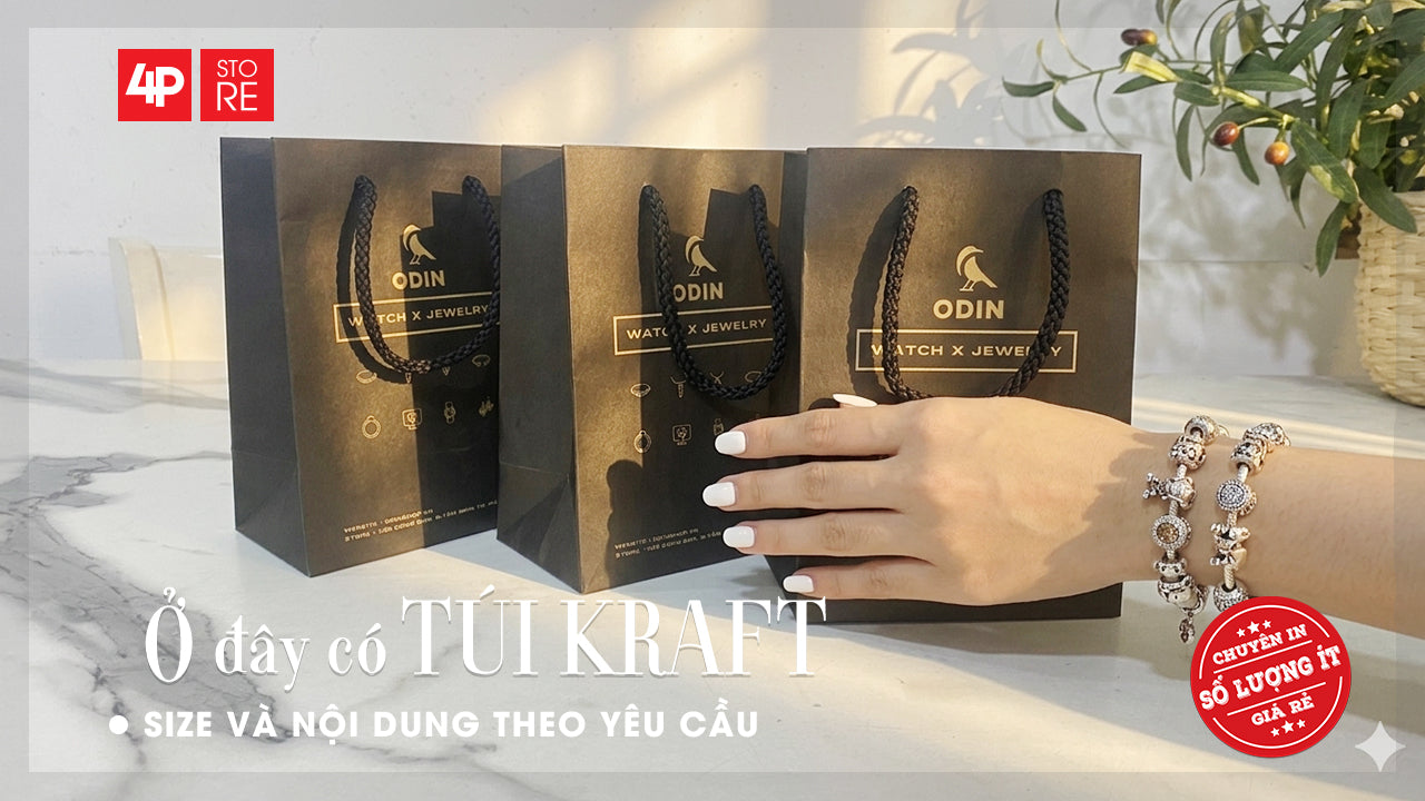 TÚI KRAFT ĐEN 120GSM IN OFFSET 1 MÀU ĐEN