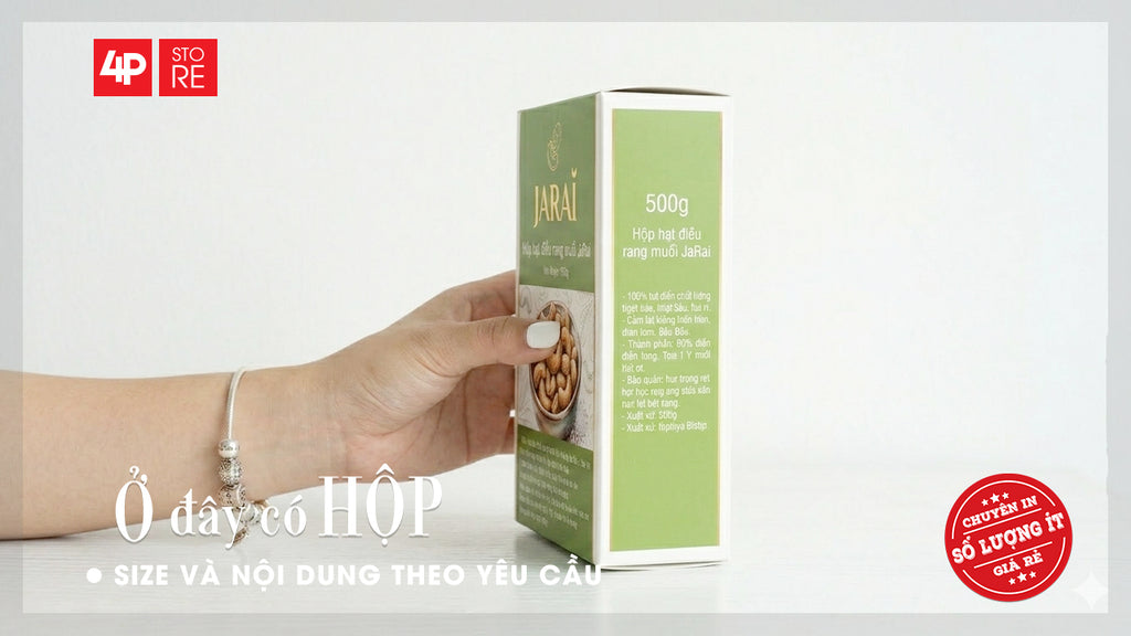 HỘP GIÁY IVORY 400GSM, CÁN MÀNG MỜ, ÉP KIM LOGO