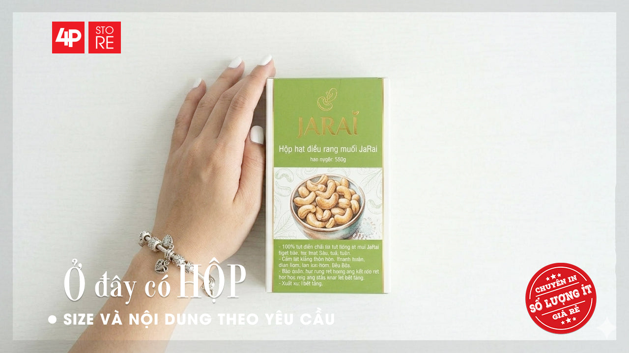 HỘP GIÁY IVORY 400GSM, CÁN MÀNG MỜ, ÉP KIM LOGO
