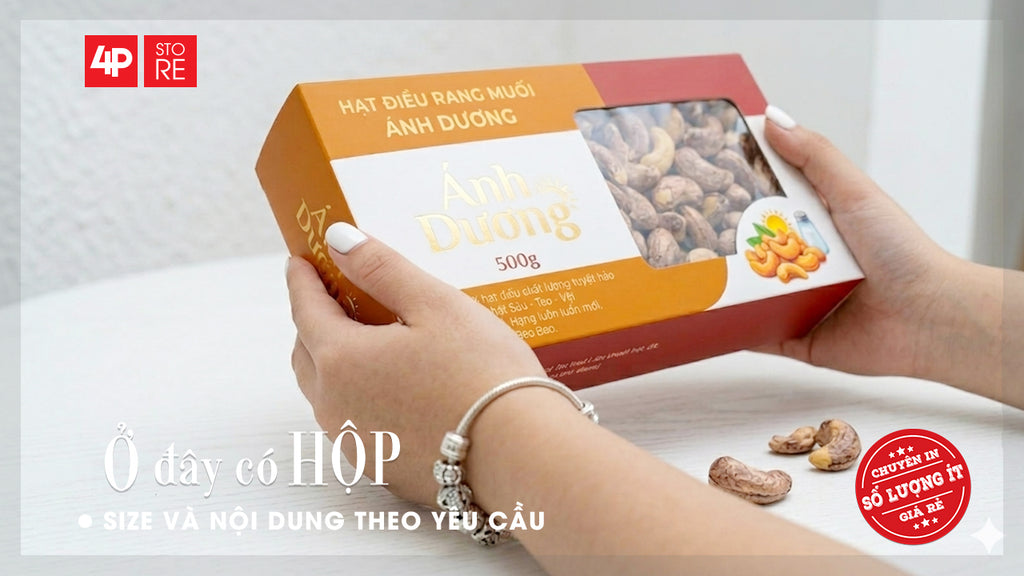 HỘP GIẤY IVORY 400GSM, ÉP KIM, CÓ CỬA SỔ SUPPORT - HỘP ÁNH DƯƠNG