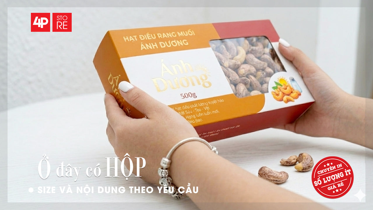 HỘP GIẤY IVORY 400GSM, ÉP KIM, CÓ CỬA SỔ SUPPORT - HỘP ÁNH DƯƠNG