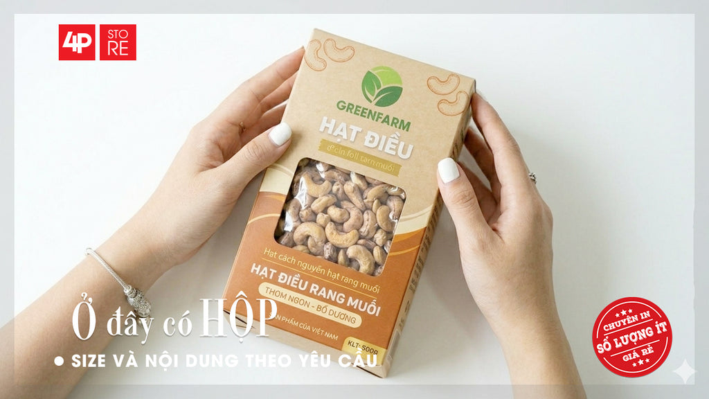 HỘP GIẤY IVORY 400GSM, ÉP KIM, CÓ CỬA SỔ SUPPORT - HỘP GREENFARM
