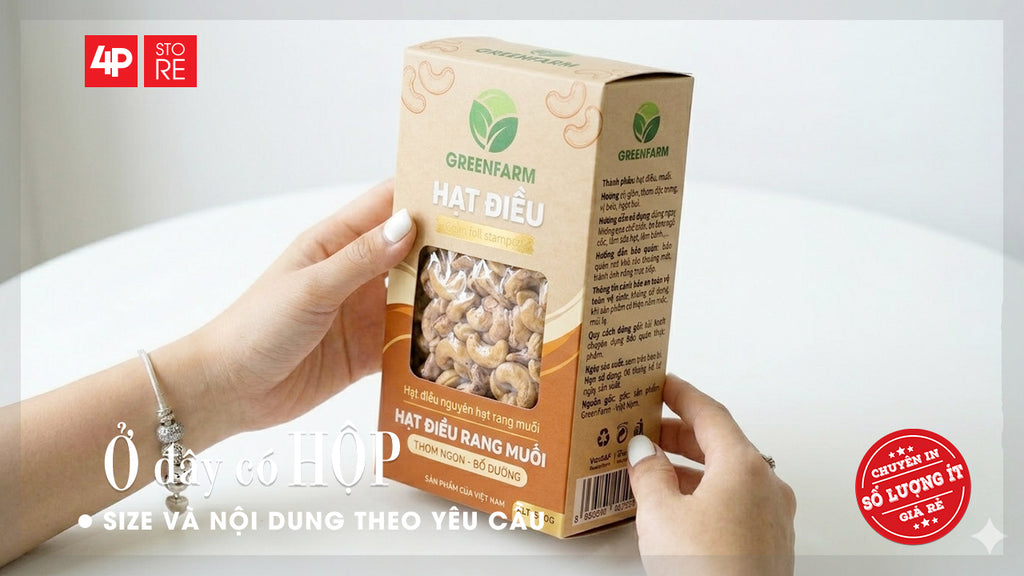 HỘP GIẤY IVORY 400GSM, ÉP KIM, CÓ CỬA SỔ SUPPORT - HỘP GREENFARM