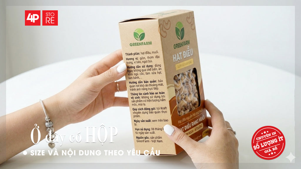 HỘP GIẤY IVORY 400GSM, ÉP KIM, CÓ CỬA SỔ SUPPORT - HỘP GREENFARM