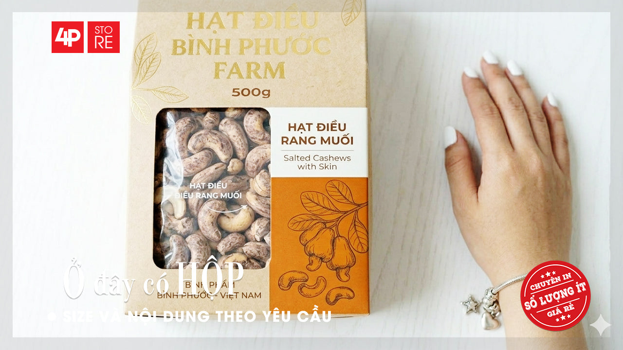 HỘP GIẤY IVORY 400GSM, ÉP KIM, CÓ CỬA SỔ SUPPORT - HỘP BÌNH PHƯỚC FARM