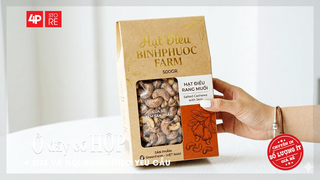 HỘP GIẤY IVORY 400GSM, ÉP KIM, CÓ CỬA SỔ SUPPORT - HỘP BÌNH PHƯỚC FARM
