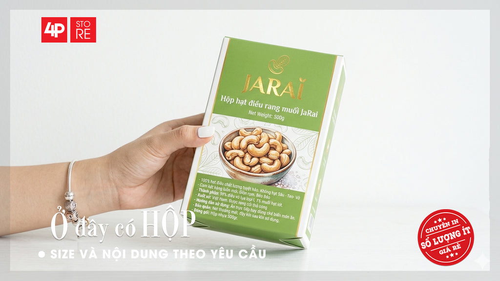 HỘP GIÁY IVORY 400GSM, CÁN MÀNG MỜ, ÉP KIM LOGO
