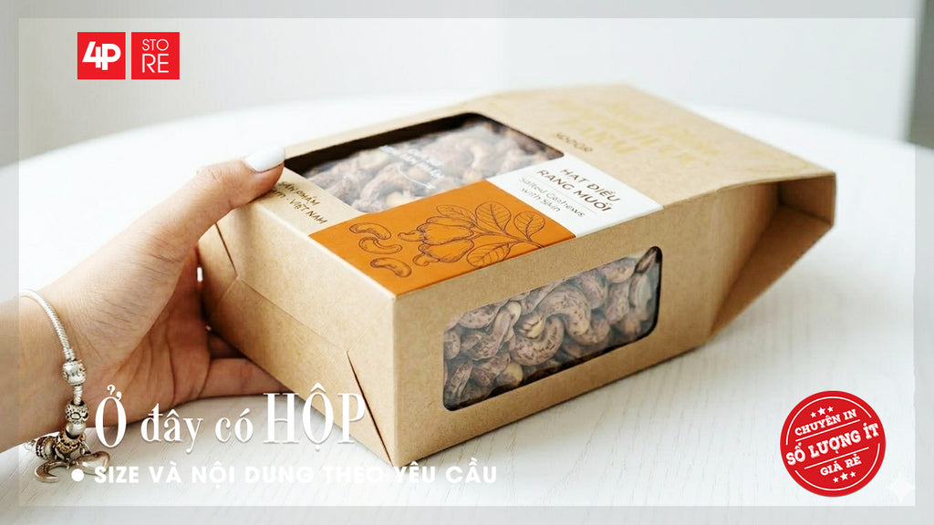 HỘP GIẤY IVORY 400GSM, ÉP KIM, CÓ CỬA SỔ SUPPORT - HỘP BÌNH PHƯỚC FARM