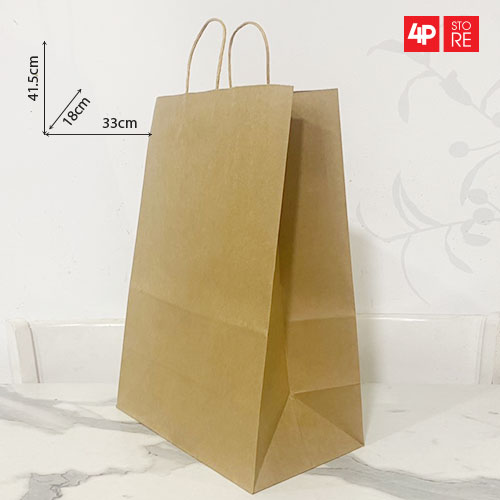 10 TÚI KRAFT 120GSM 33X42X18CM NGANG CAO HÔNG