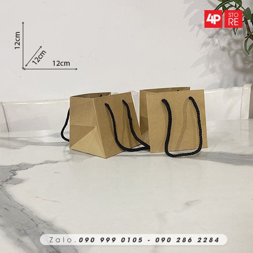 10 TÚI KRAFT 160GSM 12X12X12CM NGANG CAO HÔNG