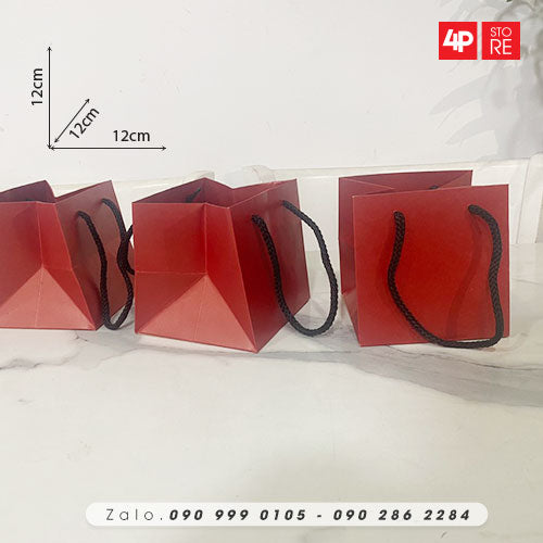 10 TÚI KRAFT 160GSM 12X12X12CM NGANG CAO HÔNG