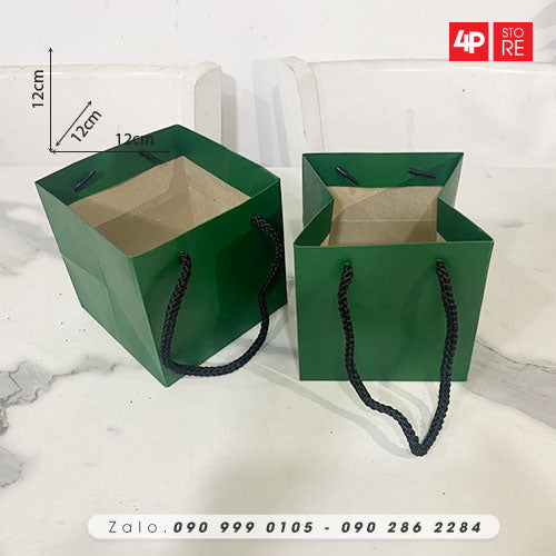 10 TÚI KRAFT 160GSM 12X12X12CM NGANG CAO HÔNG