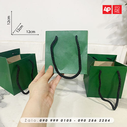 10 TÚI KRAFT 160GSM 12X12X12CM NGANG CAO HÔNG