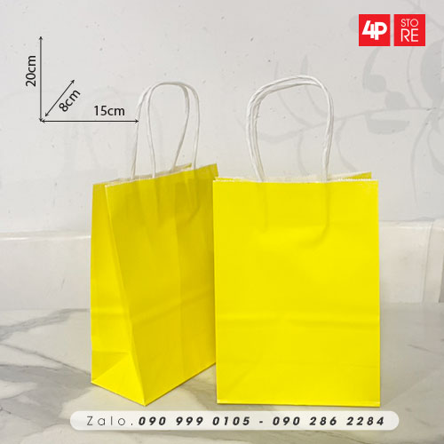 10 TÚI KRAFT 120GSM 15x20x8CM NGANG CAO HÔNG