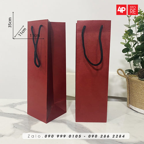 10 TÚI KRAFT 160GSM 11X35X11CM NGANG CAO HÔNG