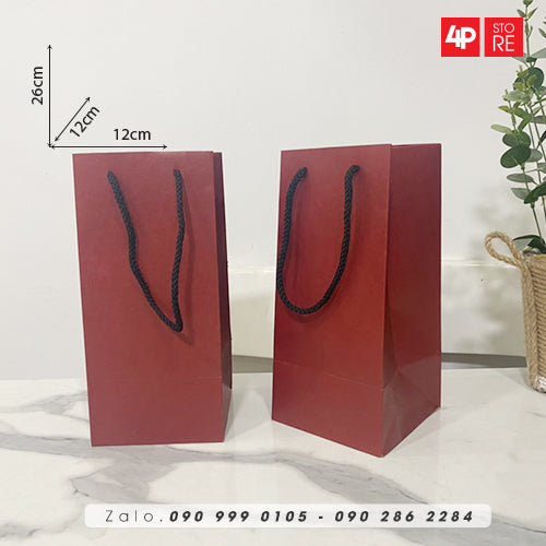 10 TÚI KRAFT 120GSM 12X26X12CM NGANG CAO HÔNG