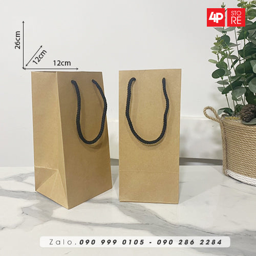 10 TÚI KRAFT 120GSM 12X26X12CM NGANG CAO HÔNG