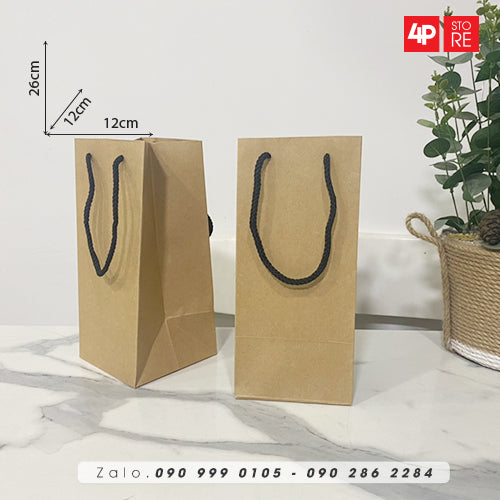 10 TÚI KRAFT 120GSM 12X26X12CM NGANG CAO HÔNG