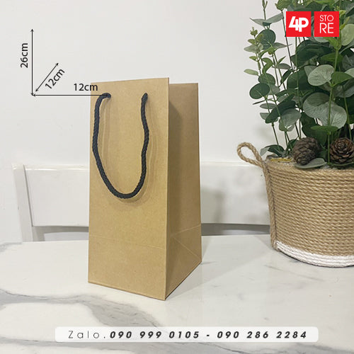 10 TÚI KRAFT 120GSM 12X26X12CM NGANG CAO HÔNG