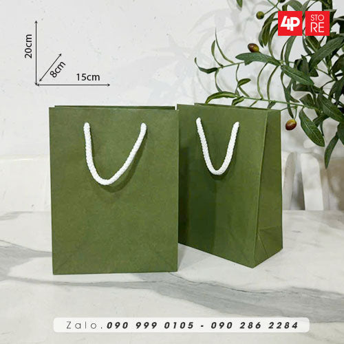 10 TÚI KRAFT 120GSM 15x20x8CM NGANG CAO HÔNG
